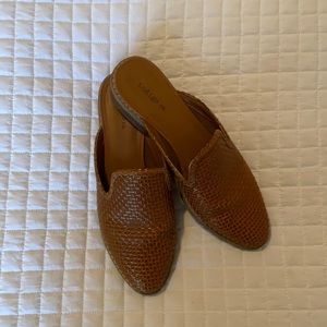 Brown Woven Mules